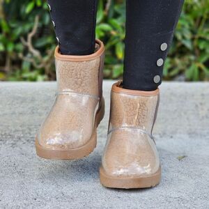 Womens Clear Brown Ankle Comfort Boots